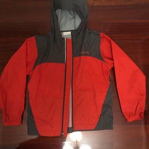 Boys Columbia Raincoat; Size Small/8; Red & Gray
